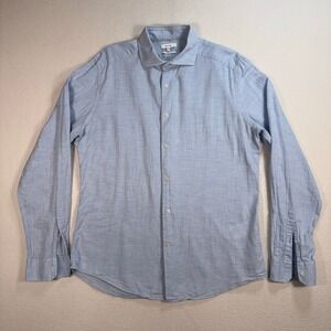 Reiss Riley Shirt Men's XL Light Blue Slim Fit 100% Cotton Lightweight Button Up